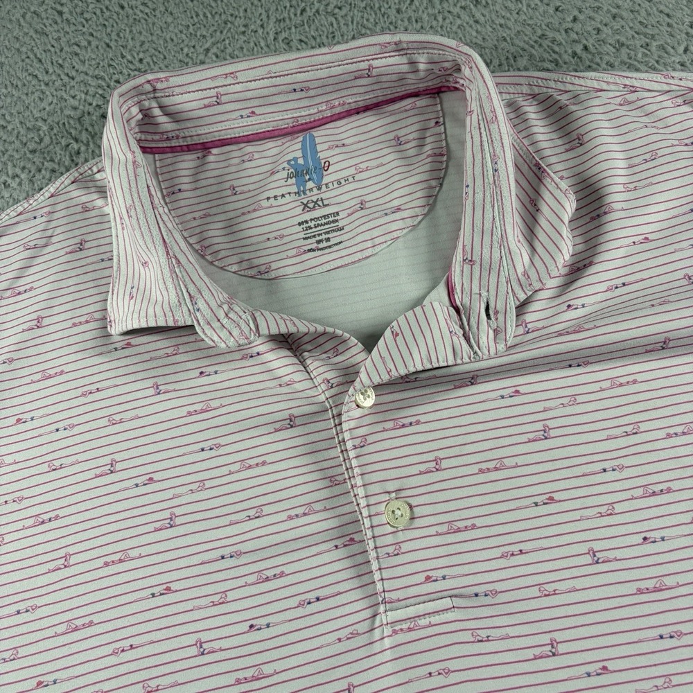 Johnnie-O Featherweight Performance Polo Shirt Mens XXL Sun Bathin' Taffy Pink